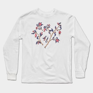 Victorian era design with pomegranate branches Long Sleeve T-Shirt